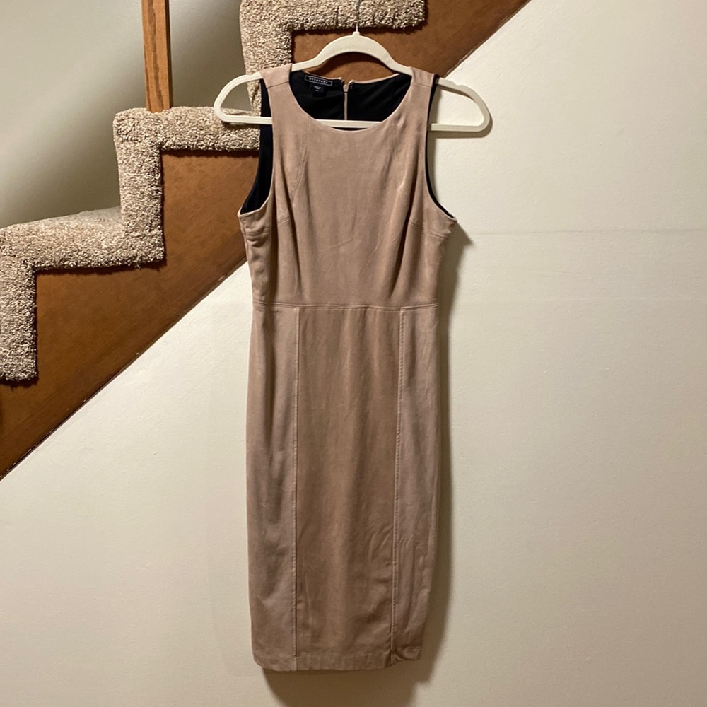 Suede tan knee length dress, very soft and in great condition